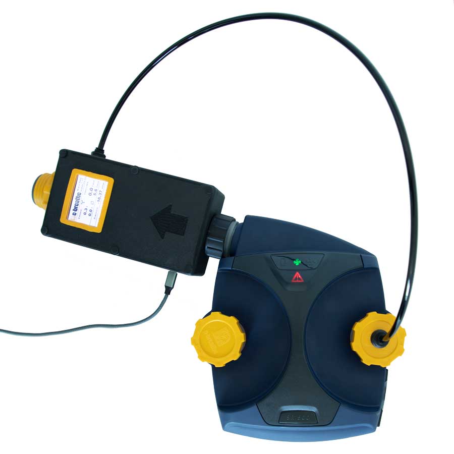 Dichtigkeitstest am Sundström Sr500 Gebläsefiltergerät mit e-breathe Mass Flow Meter